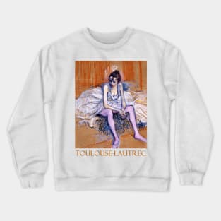 Dancer in Pink Tights by Henri de Toulouse-Lautrec Crewneck Sweatshirt